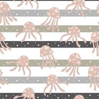 seamless pattern with cute jellyfish background vector