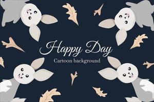 cute bunny with mushroom template background vector