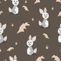 seamless pattern with cute bunny rabbit background vector