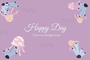 coral sea animals cartoon background vector