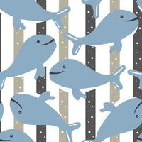seamless pattern with cute sea animals vector