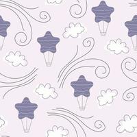 seamless pattern with pastel floating balloons background vector
