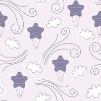 seamless pattern with pastel floating balloons background vector