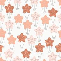 seamless pattern with pastel floating balloons background vector