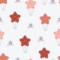 seamless pattern with pastel floating balloons background vector