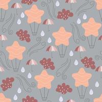 seamless pattern with pastel floating balloons background vector