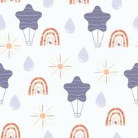 seamless pattern with pastel floating balloons background vector