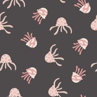 seamless pattern with cute jellyfish background vector