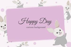 cute bunny with mushroom template background vector