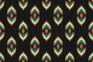 patrón sin costuras ikat en tribal. arte de patrón étnico de tela. estilo americano, mexicano. diseño para fondo, papel pintado, ilustración vectorial, tela, ropa, moqueta, textil, batik, bordado. vector