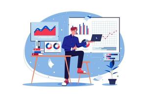 Data Analyst Illustration concept on white background vector