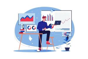 Data Analyst Illustration concept on white background vector