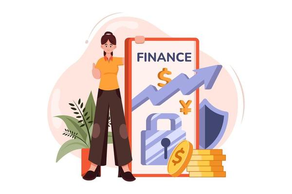 Financial Management Illustration concept on white background