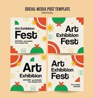 Festival Web Banner for Social Media Square Poster, banner, space area and background vector