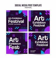 banner web del festival para afiche cuadrado de redes sociales, banner, área espacial y fondo vector