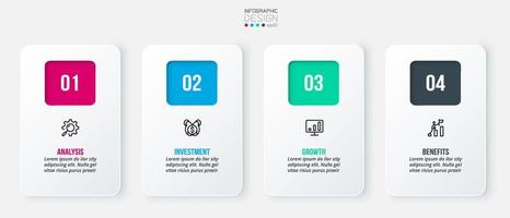 Infographic template business concept with step. vector