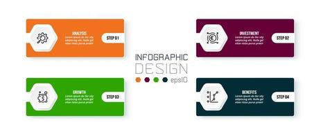 Infographic template business concept with diagram. vector