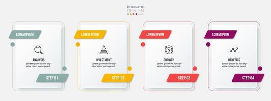 Infographic template business concept with step. vector