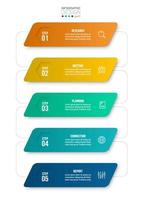 Infographic template business concept with workflow. vector