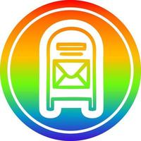 mail box circular in rainbow spectrum vector