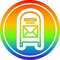 buzón de correo circular en el espectro del arco iris vector