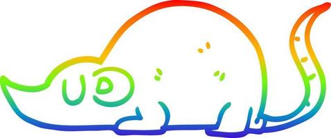 rainbow gradient line drawing cartoon mouse rat vector