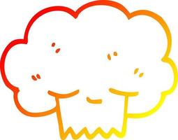 warm gradient line drawing cartoon explosion cloud vector