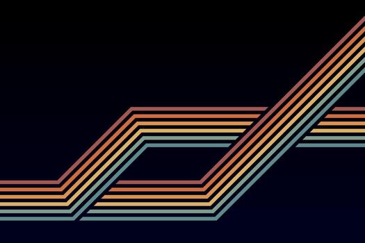 líneas de rayas coloridas simples abstractas en estilo retro vector