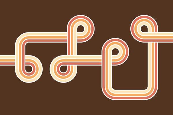 colorful rainbow retro vintage style rounded striped lines background