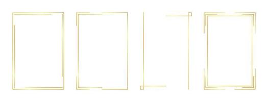 rectangle gold frame vector