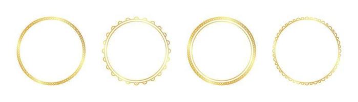 circle gold frame vector