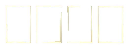 rectangle gold frame vector