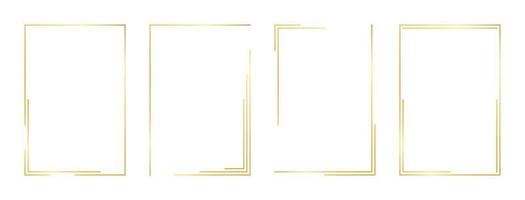 rectangle gold frame vector