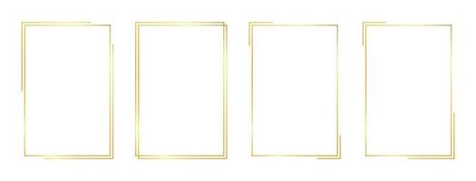 rectangle gold frame vector