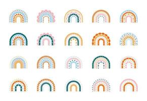 Scandinavian rainbow with ornaments vector