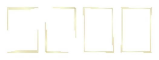 rectangle gold frame vector