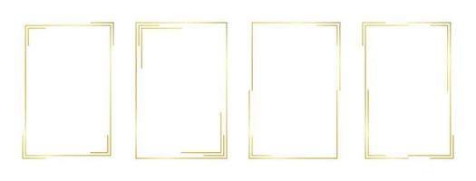 rectangle gold frame vector