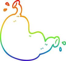 rainbow gradient line drawing cartoon organ vector