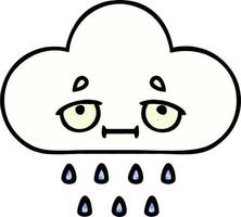 comic book style cartoon rain cloud vector