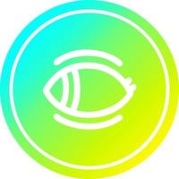 staring eye circular in cold gradient spectrum vector