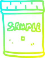 cold gradient line drawing cartoon medical sample jar vector