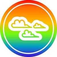 weather cloud circular in rainbow spectrum vector