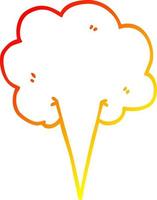 warm gradient line drawing cartoon whooshing cloud vector