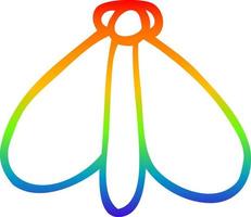 rainbow gradient line drawing cartoon still moth vector