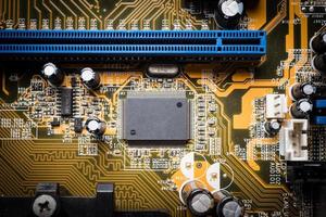 Computer circuit board, electronic technology background. photo