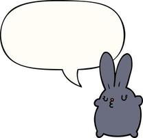 cute cartoon rabbit and speech bubble vector