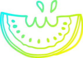 cold gradient line drawing cartoon watermelon vector
