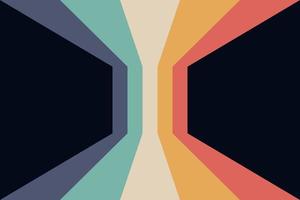 Perspective colorful retro striped lines background vector