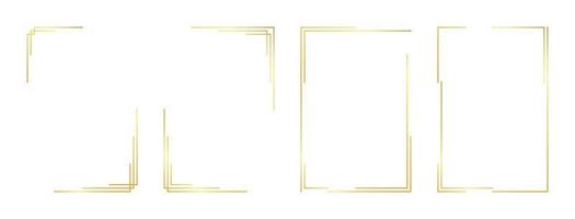 rectangle gold frame vector