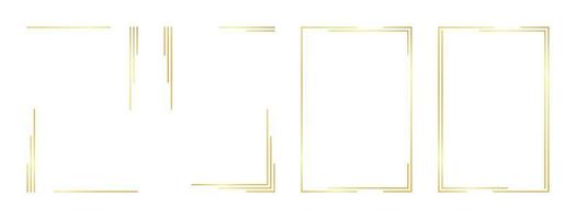 rectangle gold frame vector